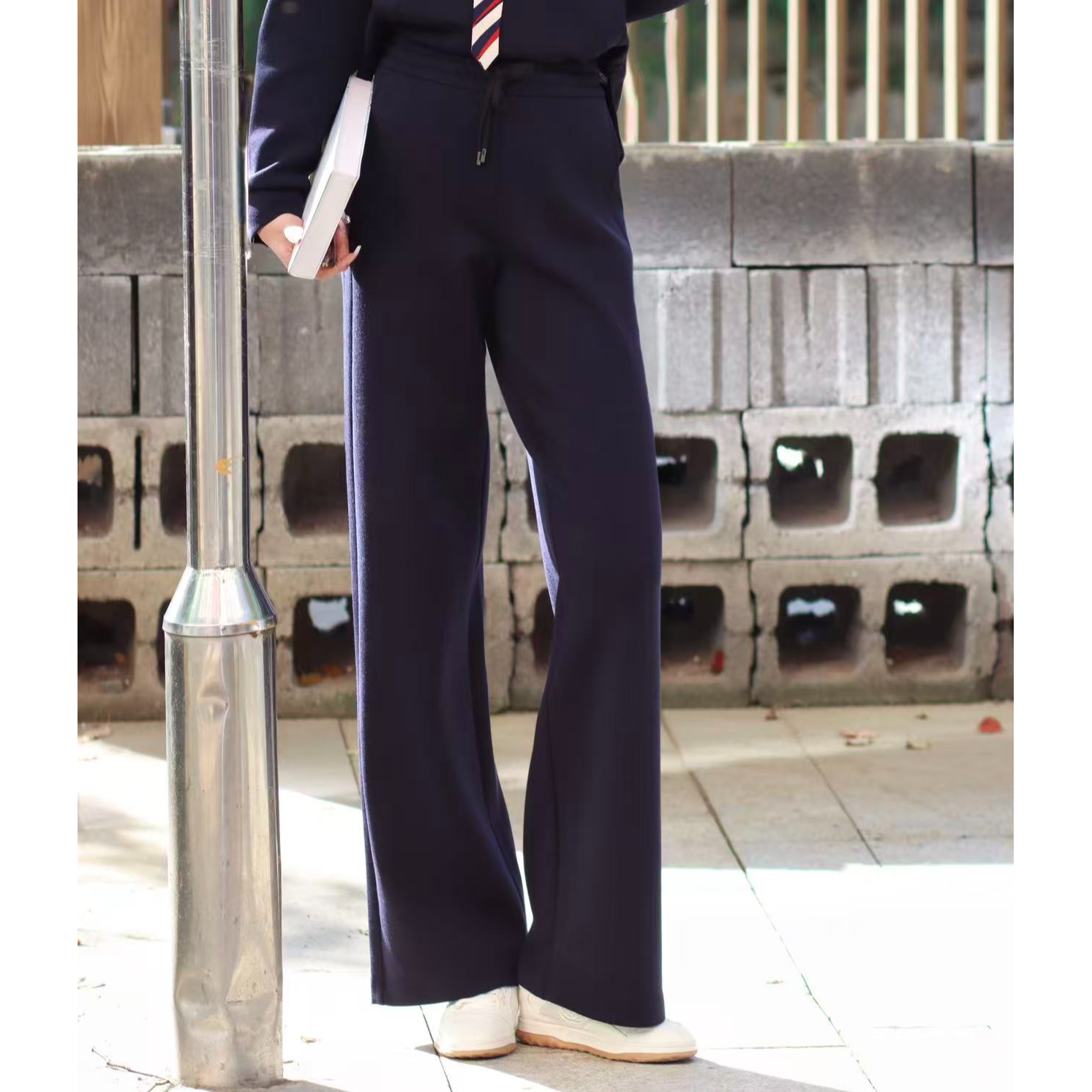 GIRDEAR/哥弟110041 秋冬舒适百搭休闲气质显瘦高腰直筒裤