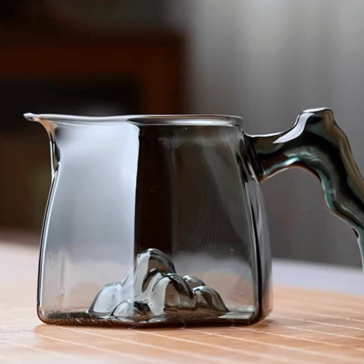 玻璃公道杯耐热公杯过滤分茶分茶器玻璃把公道杯公杯把把壶大容量