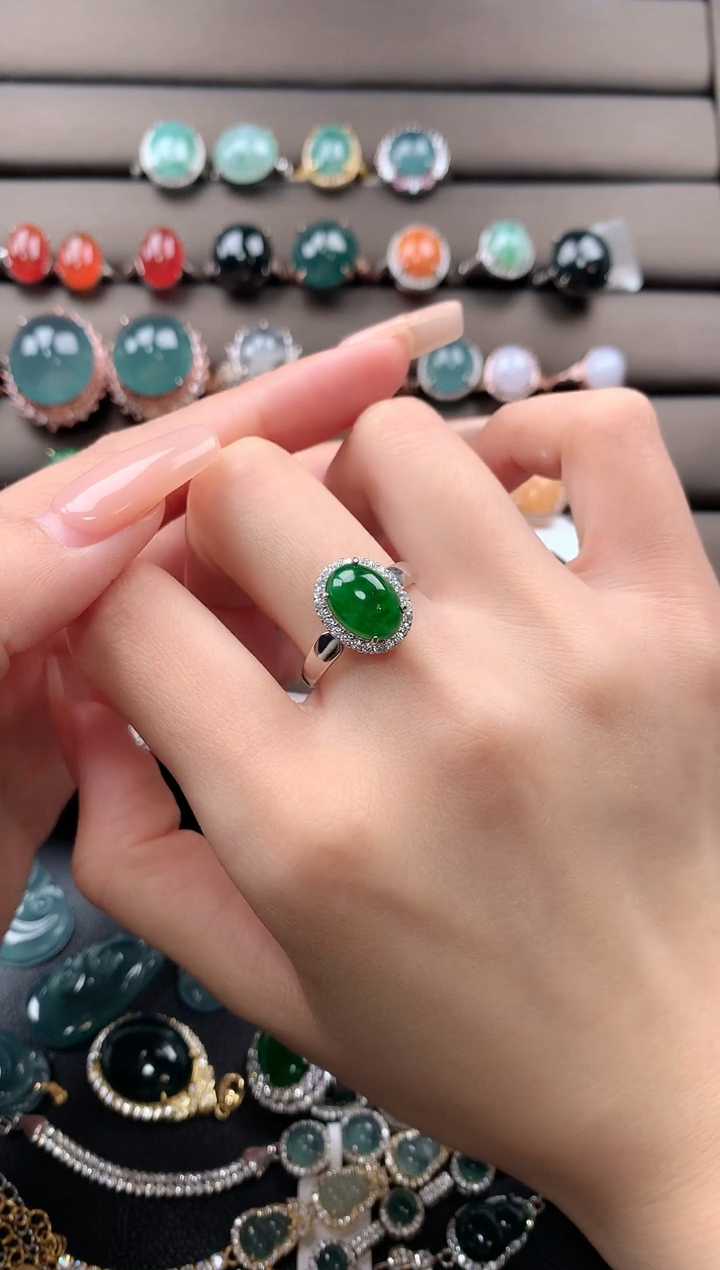 【闪购商品】翡翠戒指银S925镶嵌321321321