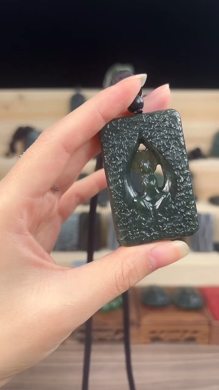 吊坠(赠链)未镶嵌和田玉镂空悟道  多样性发一个