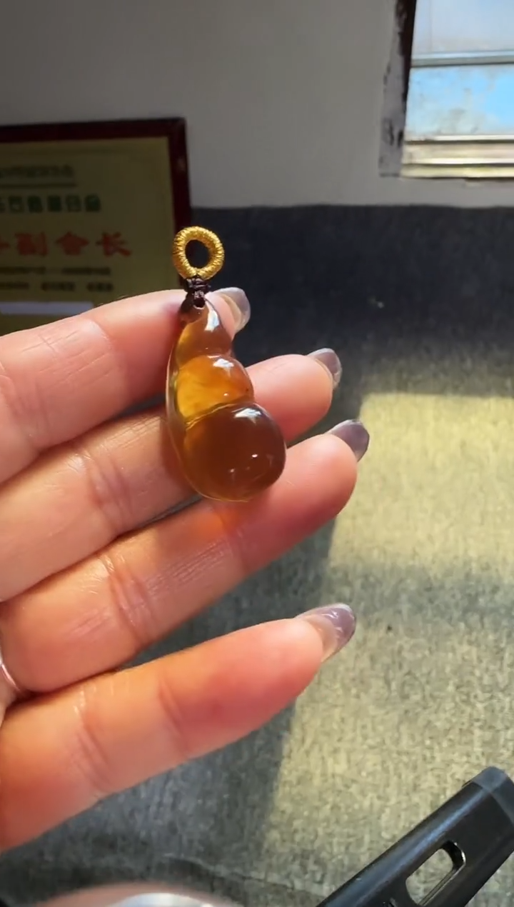 琥珀颈饰未镶嵌丽*#45缅甸琥珀吊坠