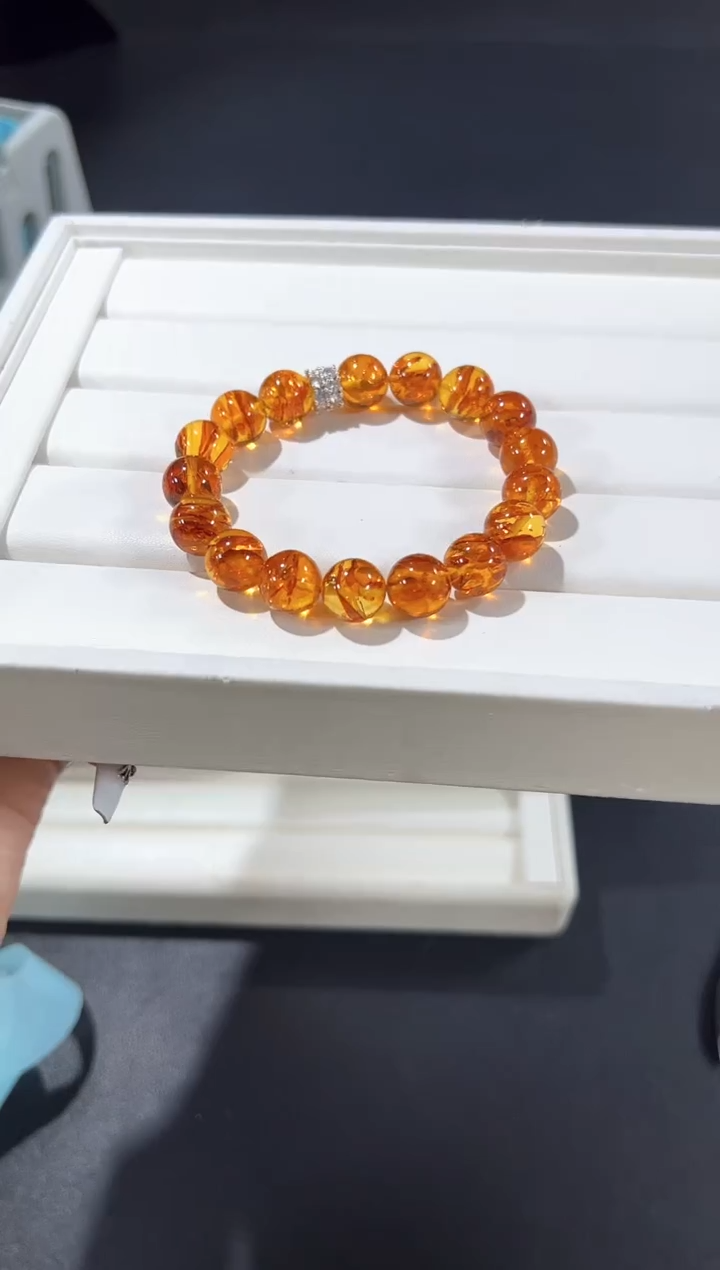 手链琥珀（花珀）未镶嵌48i多样性发其一【1条】默认微瑕