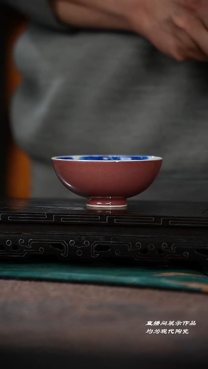 D****s89-1六个豇豆红内听琴图普洱杯（元煦）