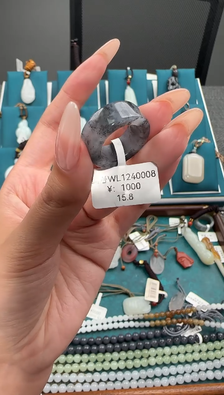 颈饰银S925镶嵌和田玉WL 16.8