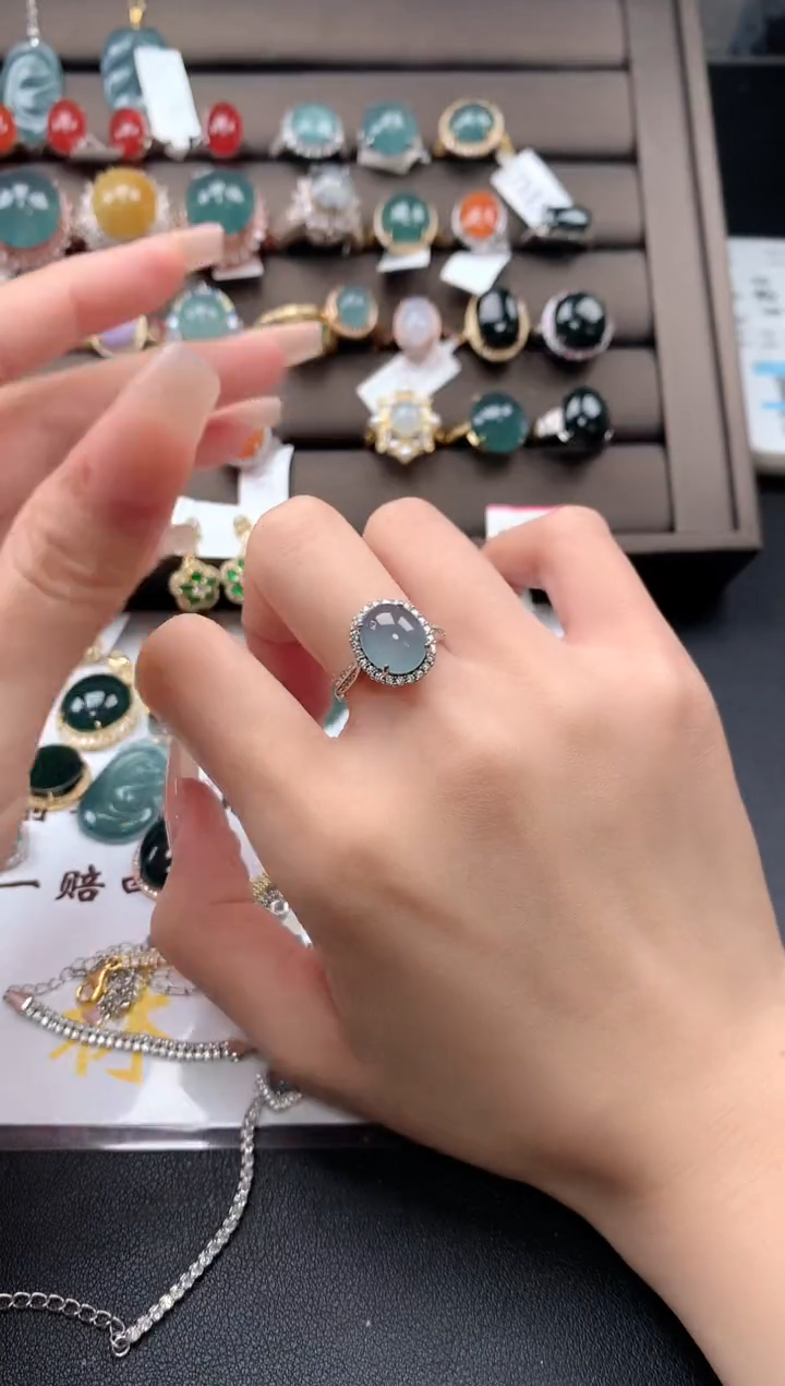 【闪购商品】翡翠戒指银S925镶嵌32131231