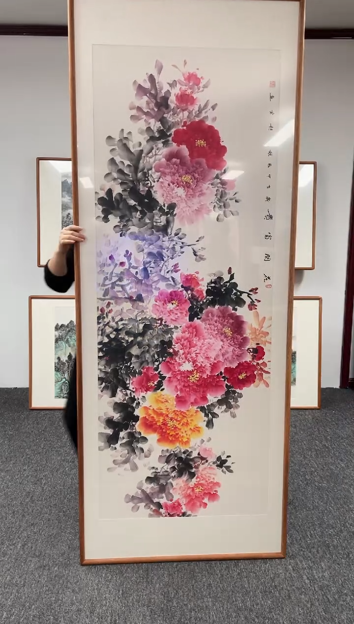 【闪购商品】国画花开富贵210*80赵芳手绘作品