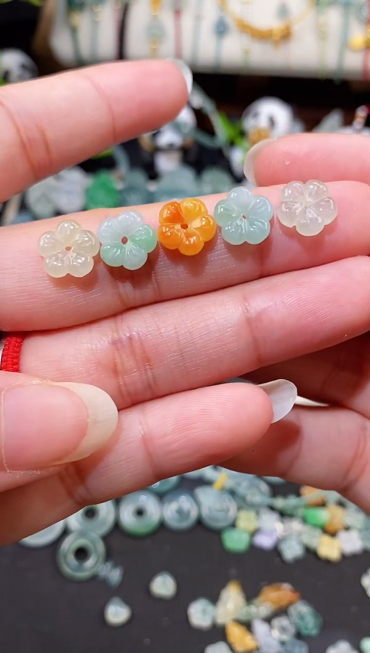 散珠翡翠小花裸石