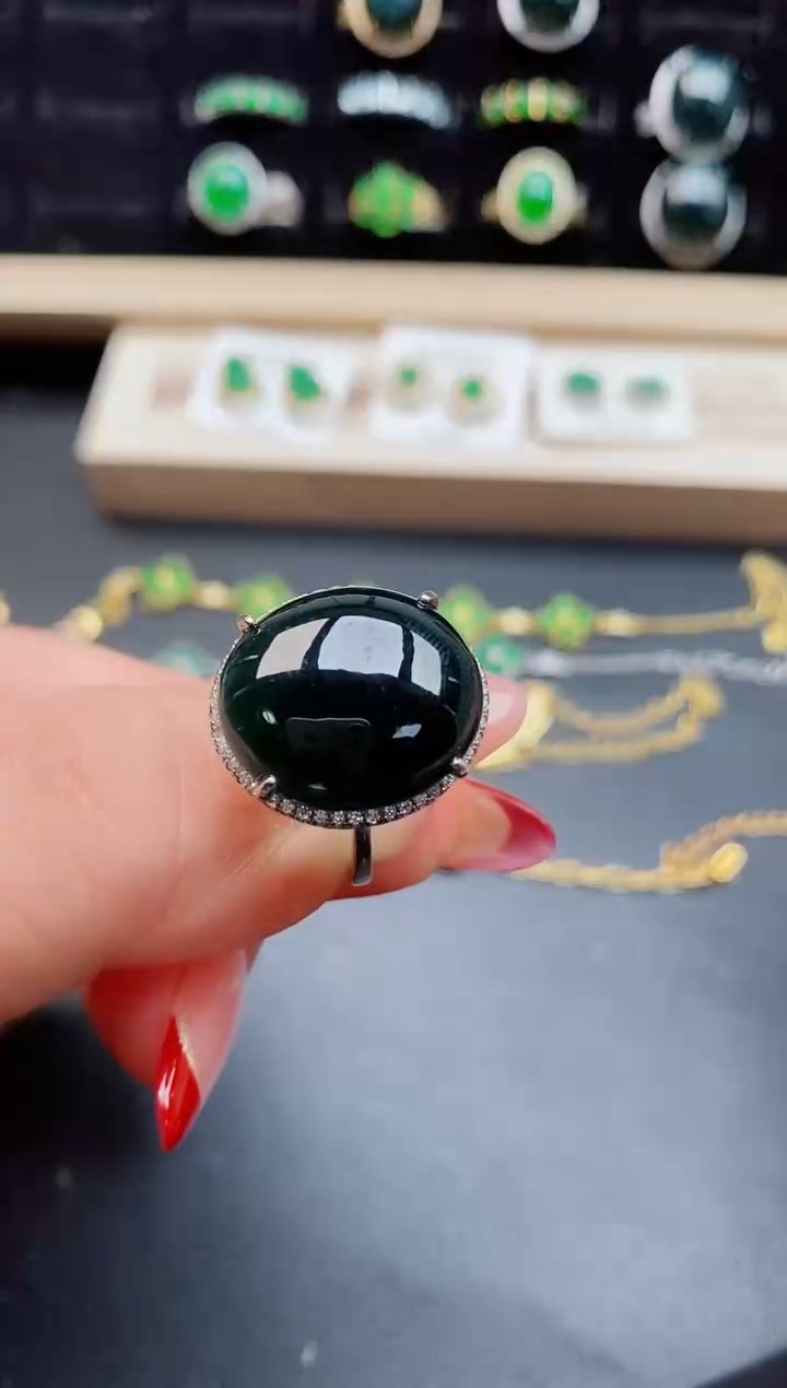 【闪购商品】翡翠戒指银S925镶嵌5080505