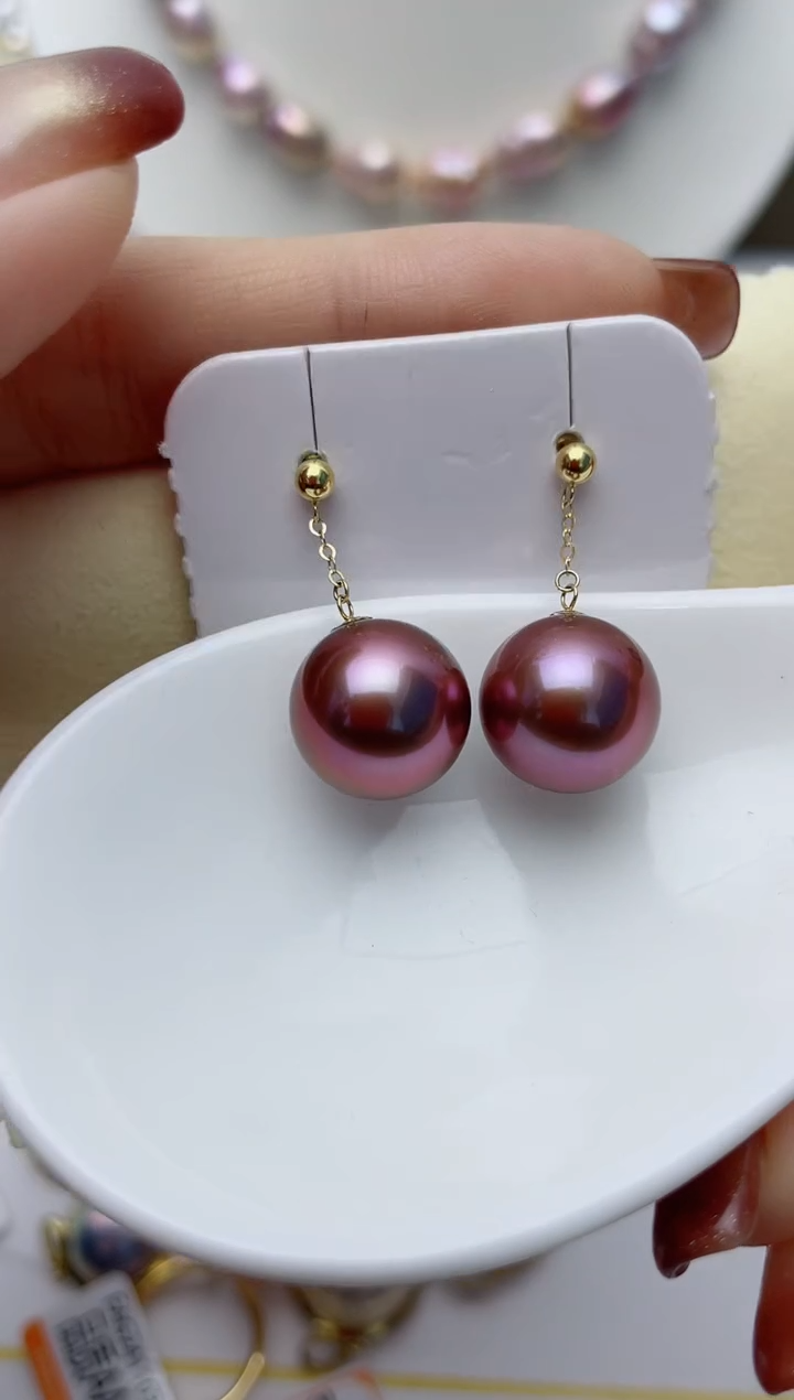 【闪购商品】淡水珍珠耳饰18K金镶嵌W89