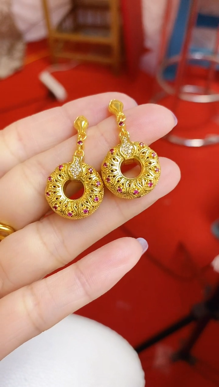 合金无049平安扣耳坠