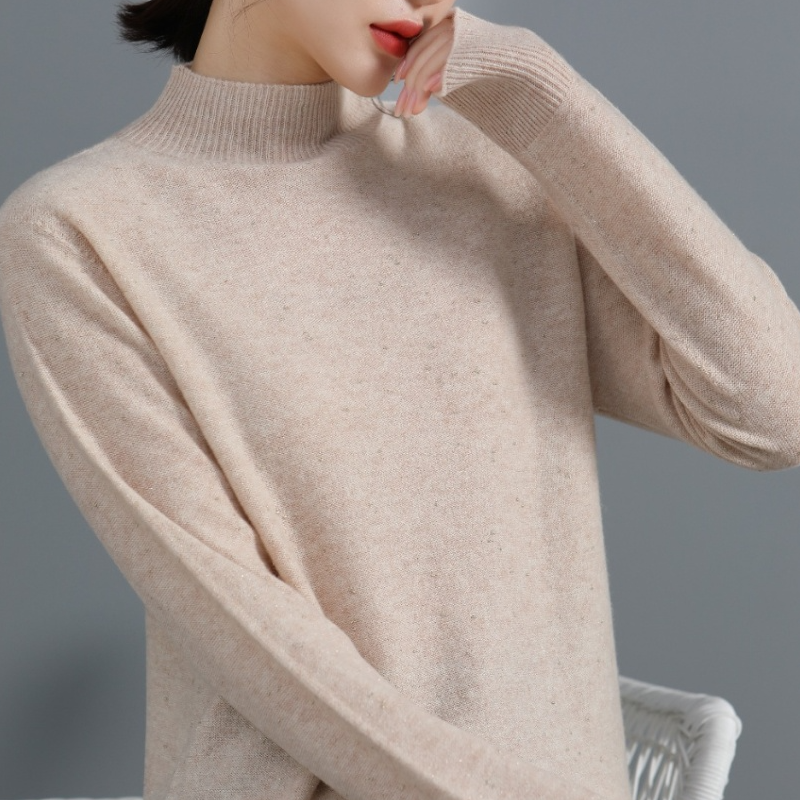 【雪大专属】温柔氛围感半高领亮片针织衫CH052A6167