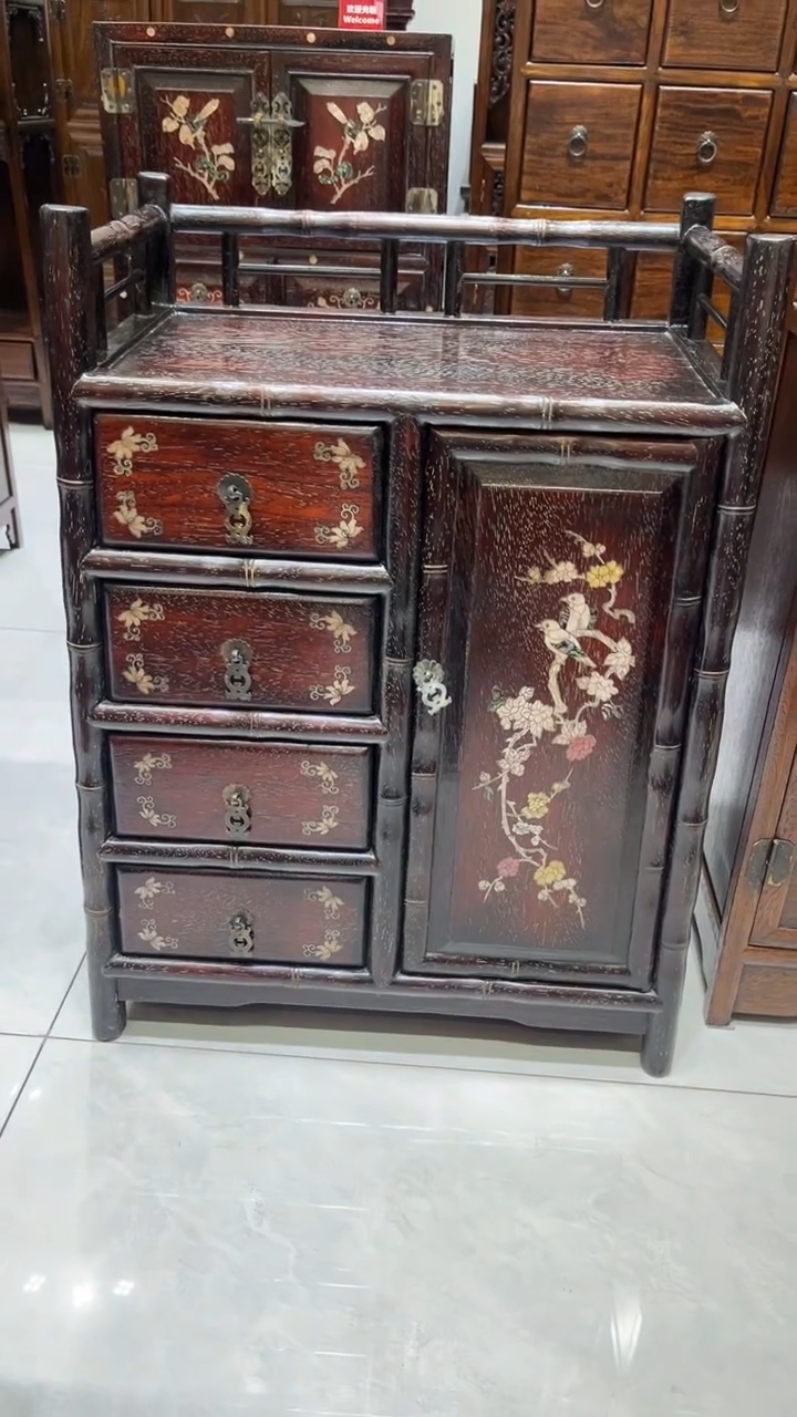 【闪购商品】木喜鹊登梅螺钿茶水柜