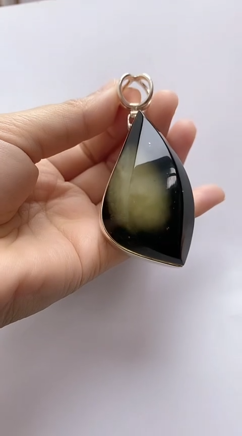 【闪购商品】琥珀裸石银S925镶嵌琥珀吊坠