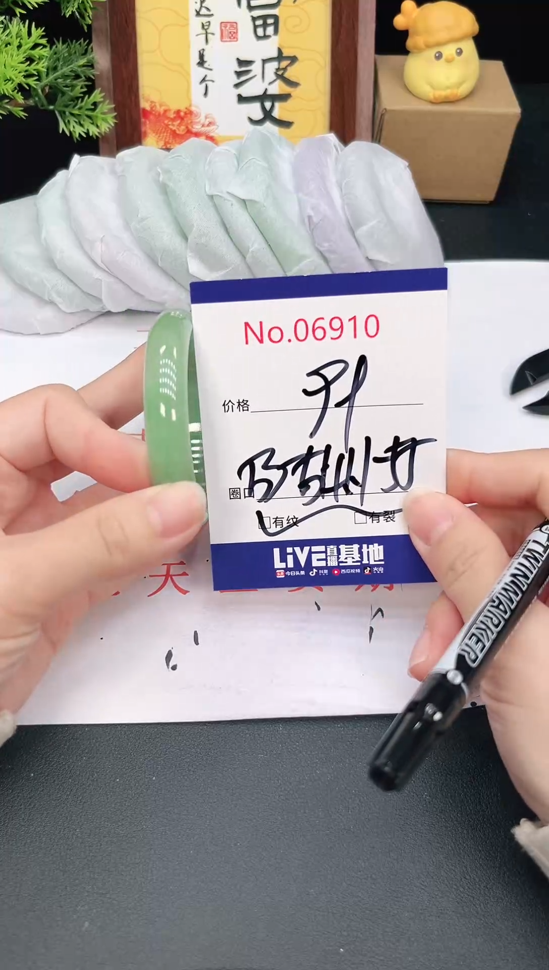 未镶嵌手镯翡翠6910