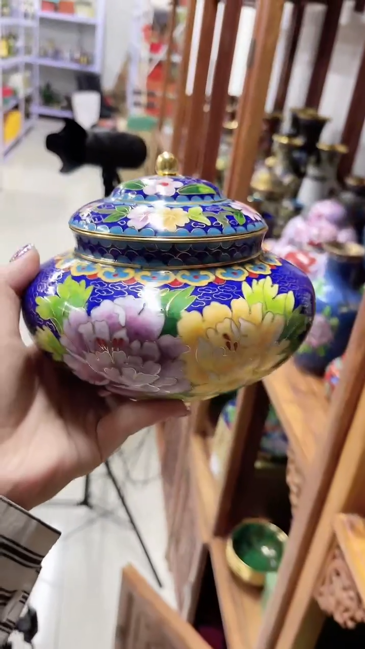 【闪购商品】非遗 景泰蓝如意罐 宝蓝