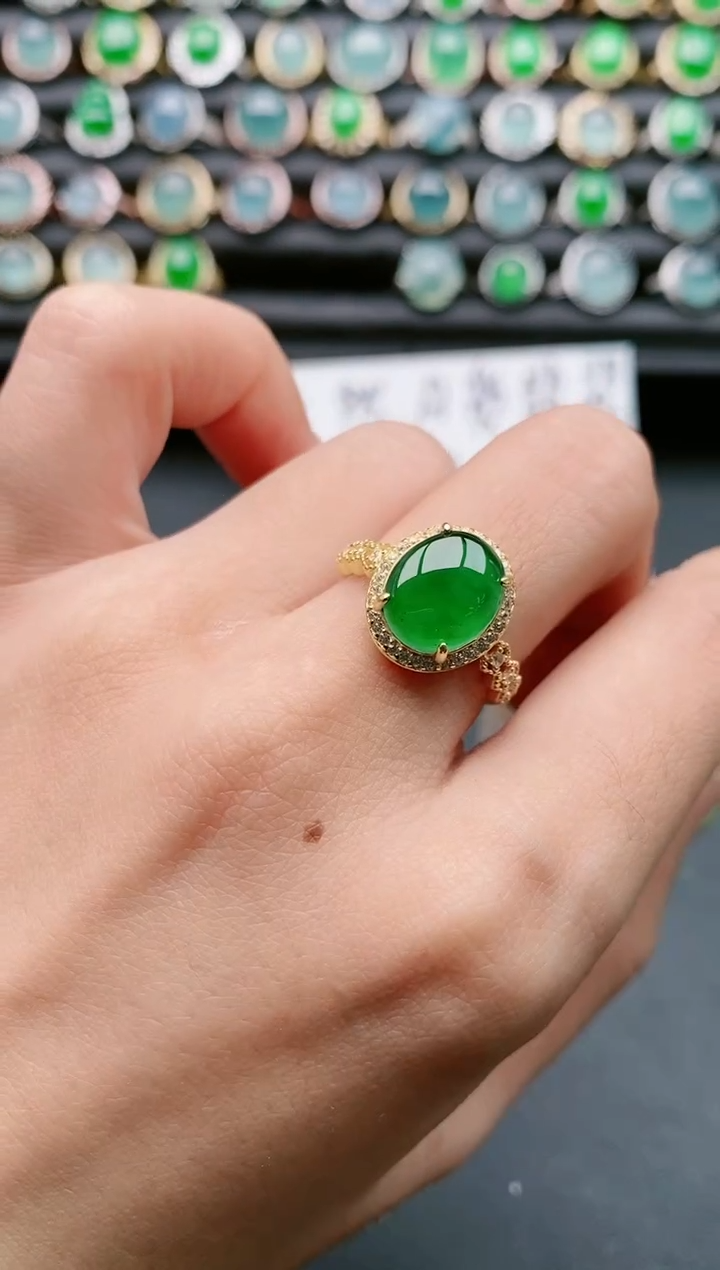 【闪购商品】翡翠戒指银S925镶嵌111111111