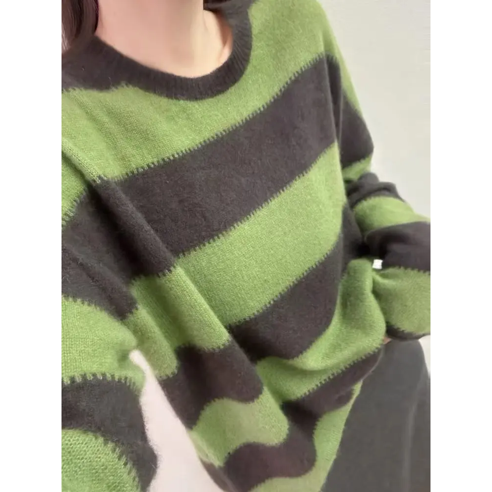宽松慵懒风针织100%纯羊绒衫