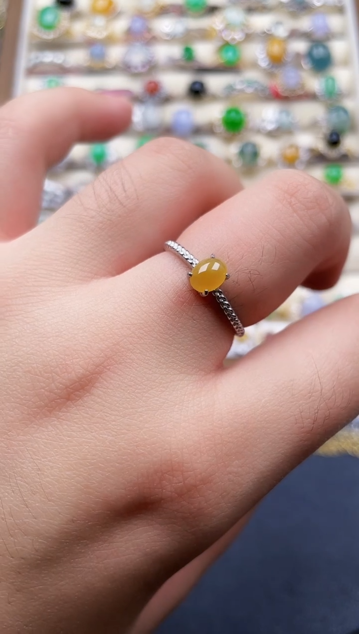 银S925镶嵌戒指翡翠10