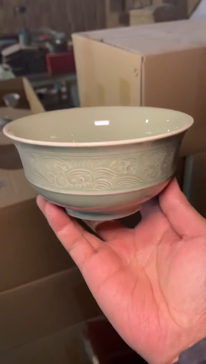 瓷瑕疵5.5海浪碗1只