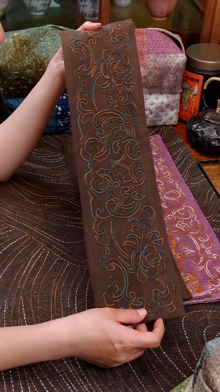 紫砂无 Cici手作刺子绣茶席-853