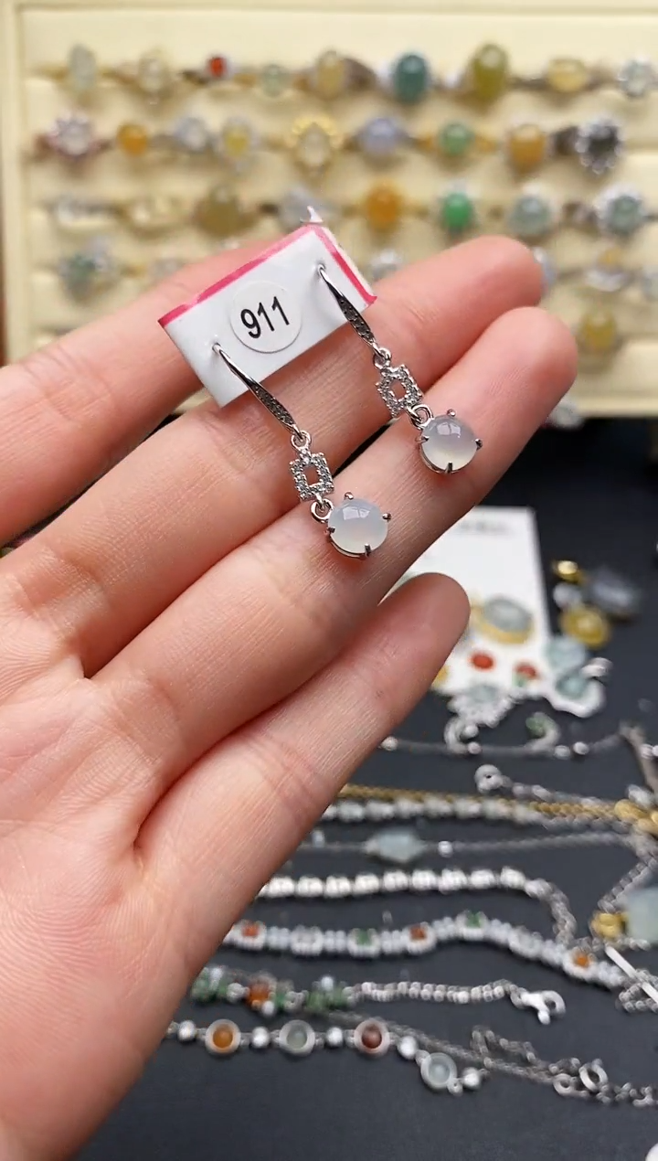 翡翠戒指银S925镶嵌3333333+1