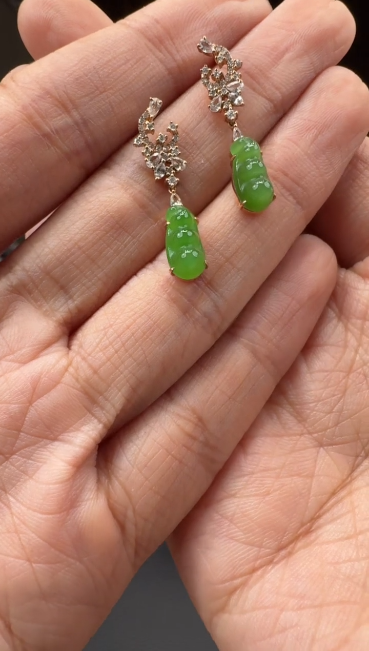 【闪购商品】和田玉13718K金镶嵌1.23赵玉