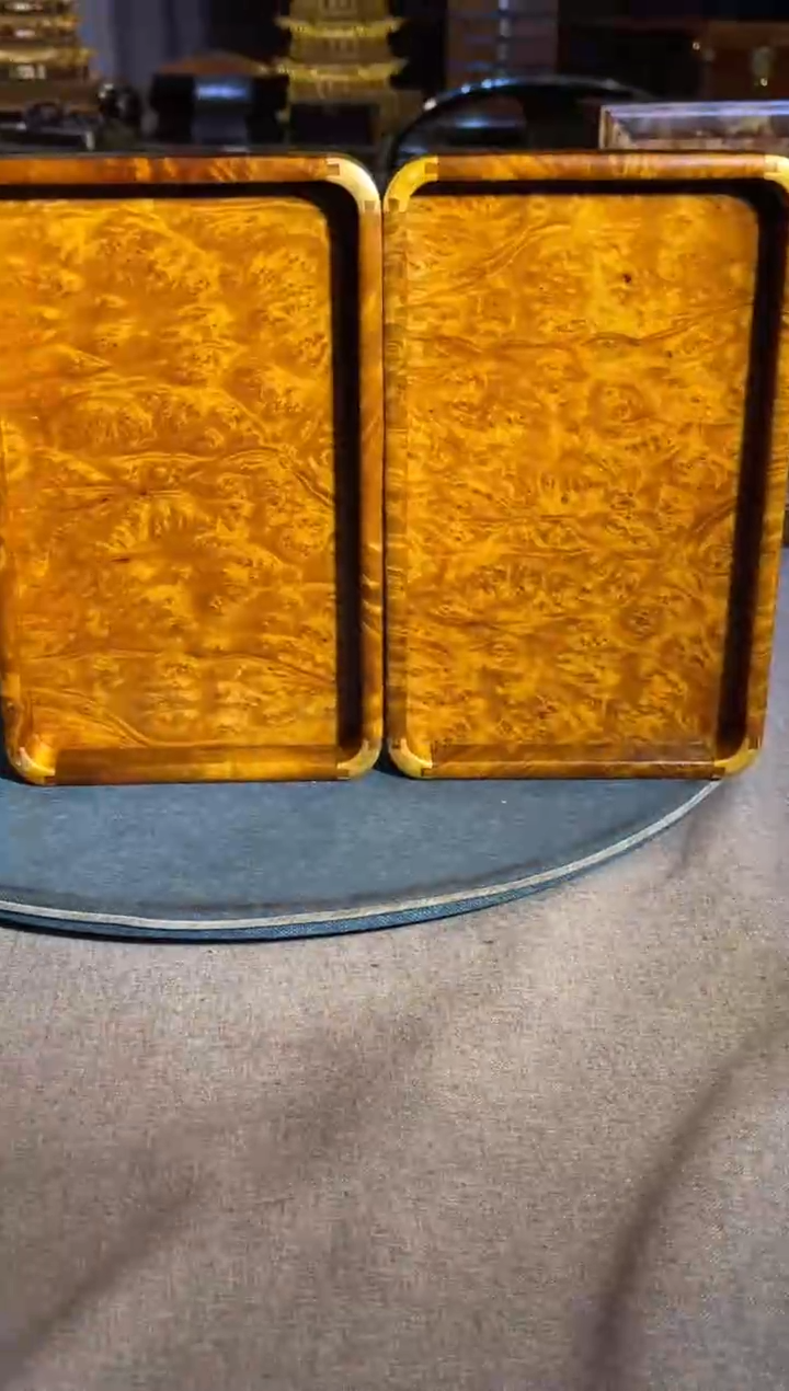 乌木类成套家具天花板瘤疤茶盘一对 12