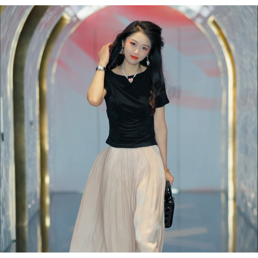 2025春夏穿搭新款韩系气质时尚显瘦一字肩T恤百搭弹力修身上衣女