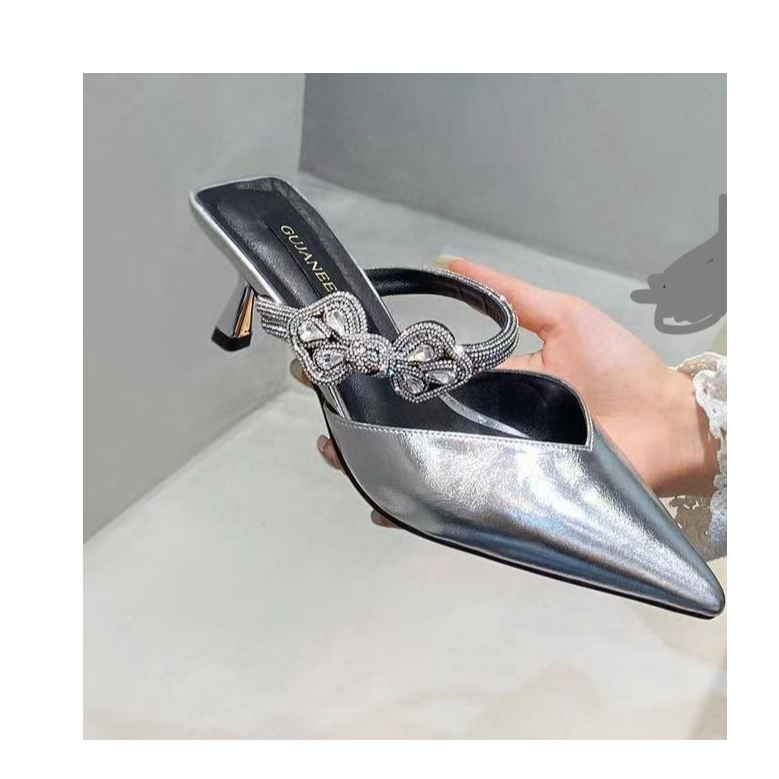 【YILEGE】百搭款时尚单品亮钻高跟鞋夏季凉鞋