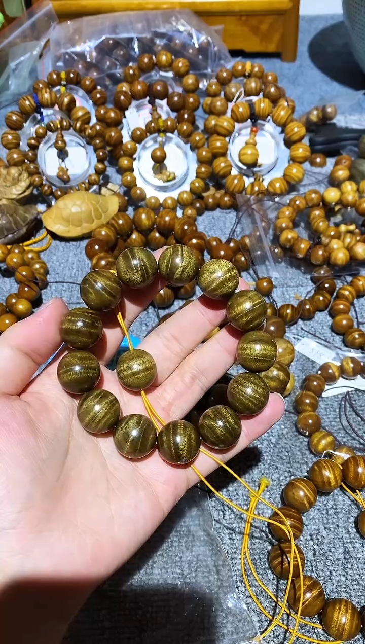 手串/手链楠木（金丝楠）春*小叶桢楠黑金水波纹1.8手串