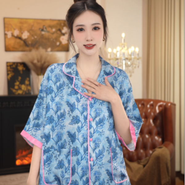 2025春款睡衣女套装家居服薄款宽松简约休闲大码可外穿时尚风