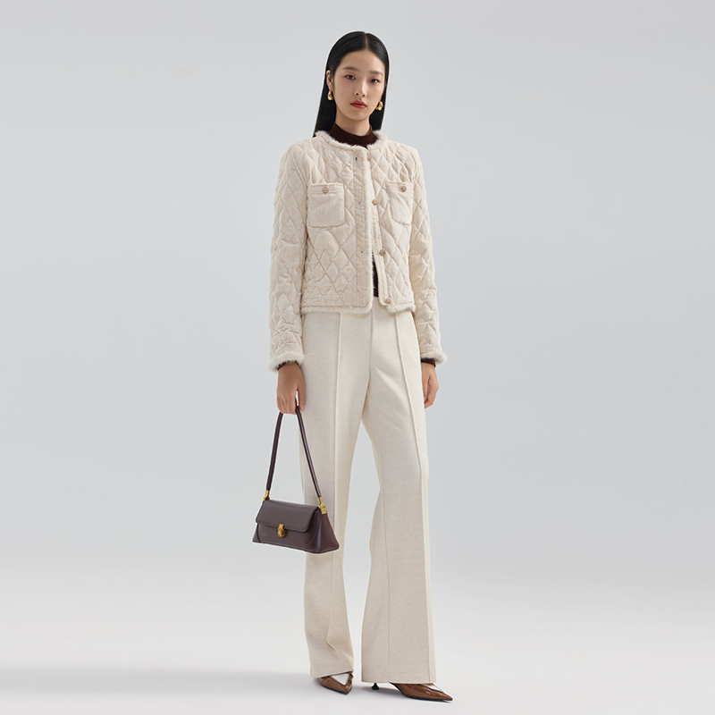 【直播专享】丝绒水貂毛装饰羽绒服 2D890009