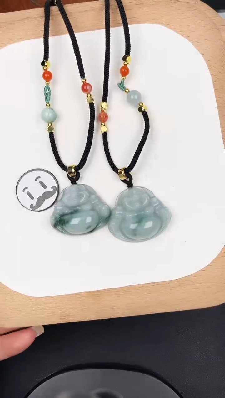 颈饰未镶嵌翡翠LA096飘花中佛+送同款绳子多样性发其一