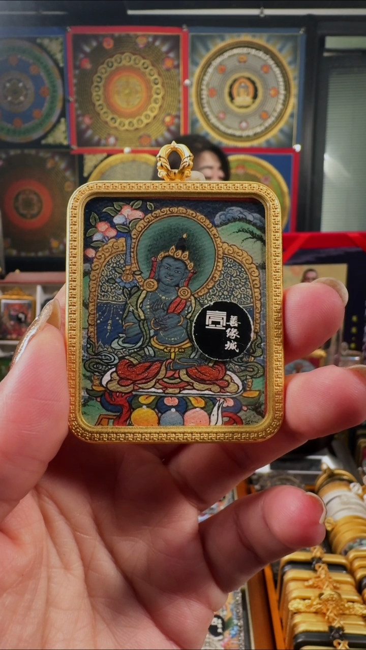 【闪购商品】吊坠壹善缘城手绘唐卡黑文殊