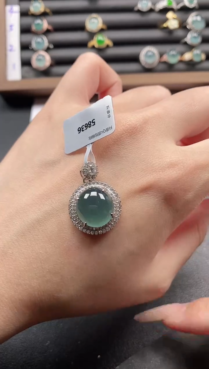 银S925镶嵌戒指翡翠51511