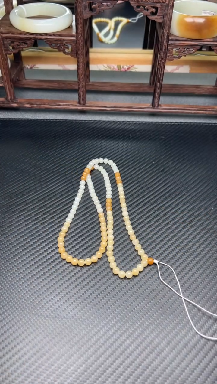 项链未镶嵌和田玉且末金山微色差卡6长链