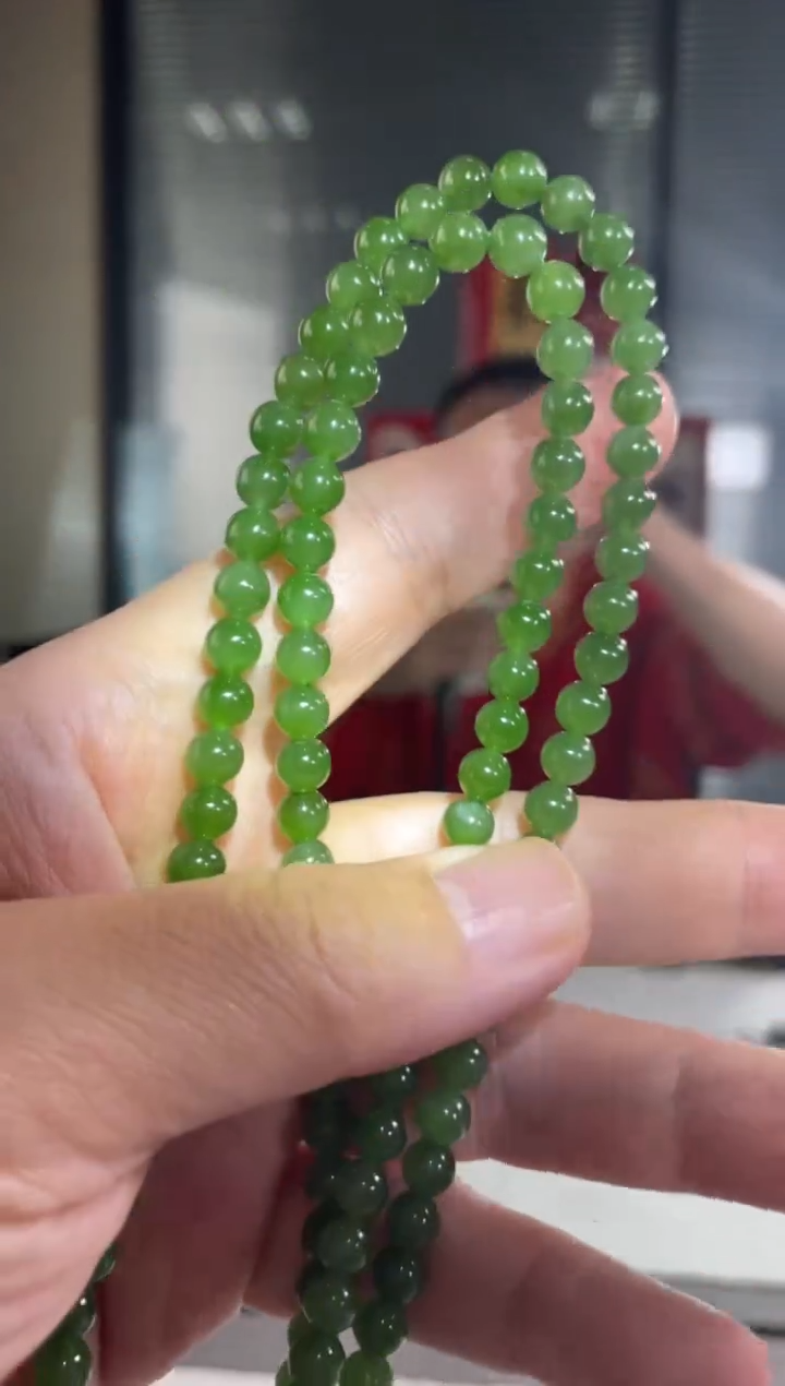 【闪购商品】和田玉（碧玉）项链未镶嵌6MM碧玉项链