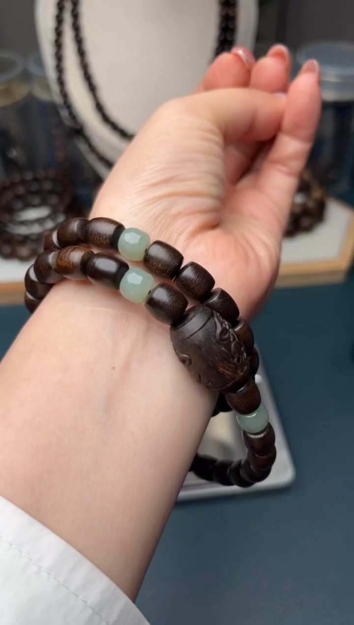 【闪购商品】沉香手串越南芽庄白奇楠双圈8mm