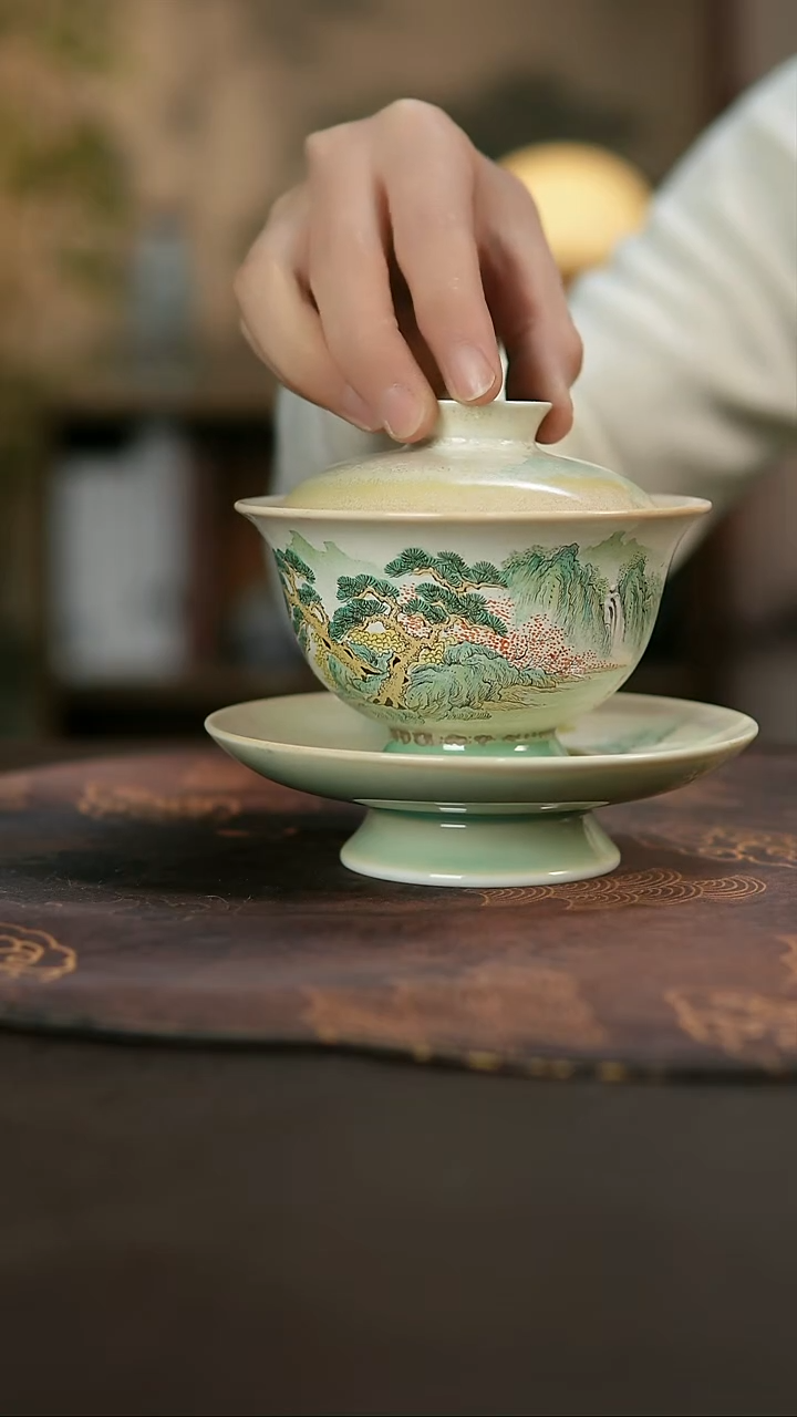 景德镇陶瓷杯碗柴烧多人