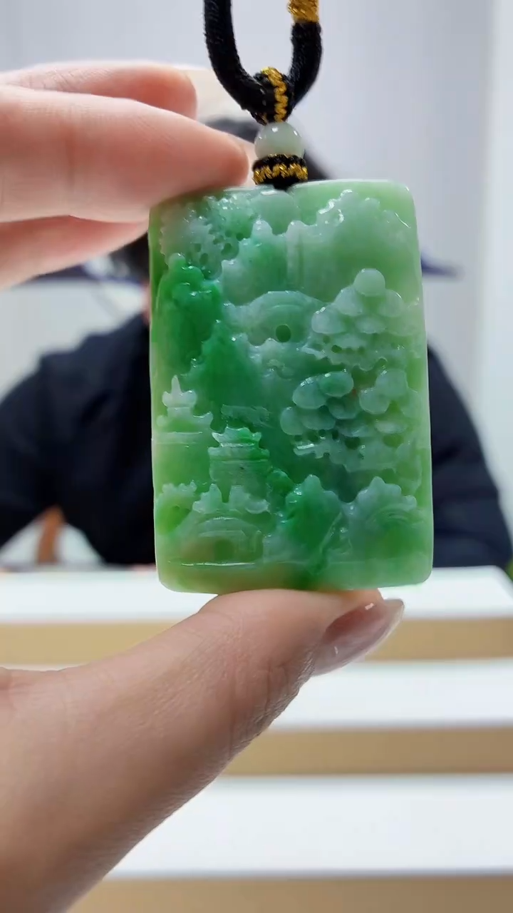 未镶嵌定制翡翠5060MM-毛货挂件118