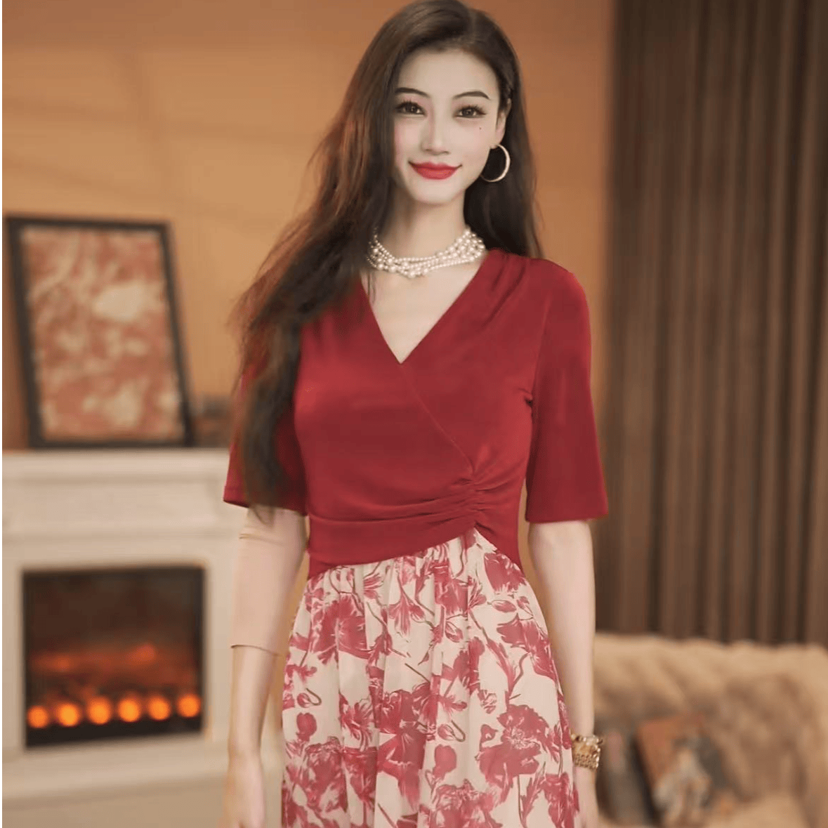 【于一】红枫 夏季高定系列连衣裙-YL20315