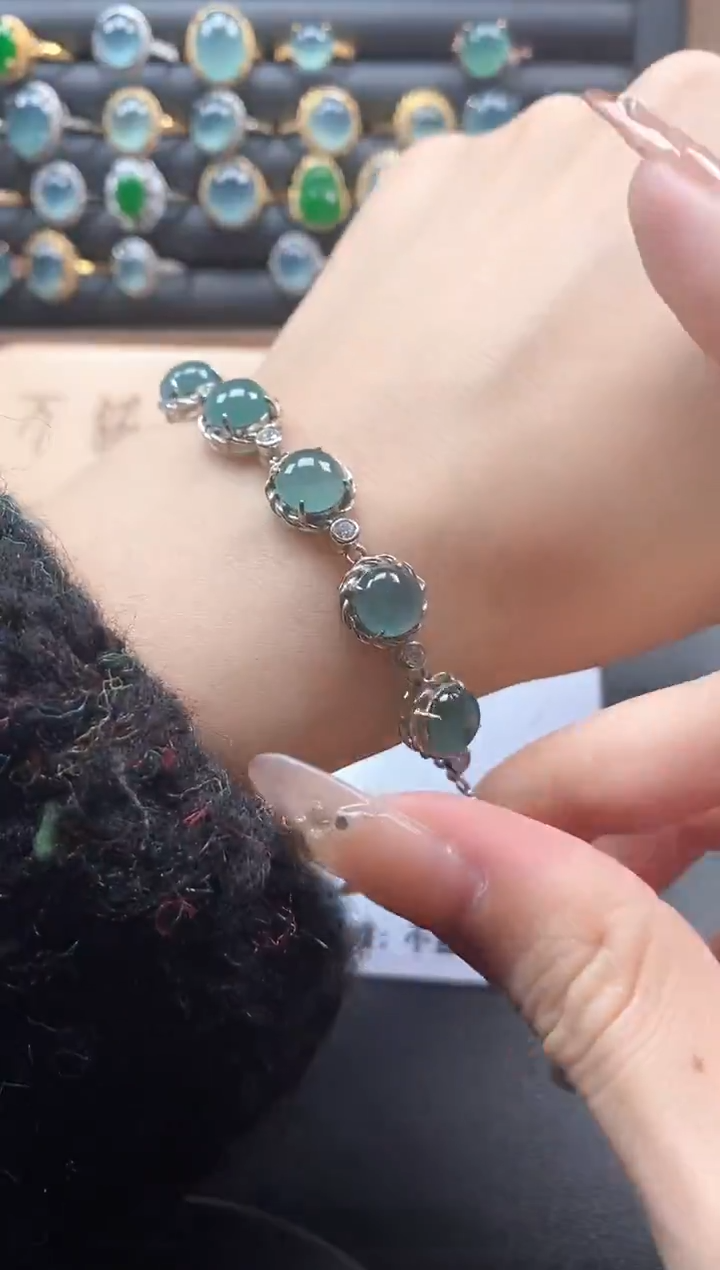 银S925镶嵌戒指翡翠51151