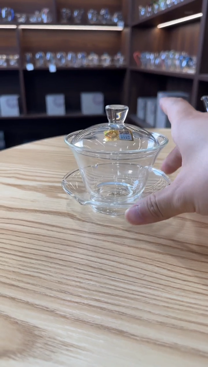 禾器 荷叶盖碗透明色