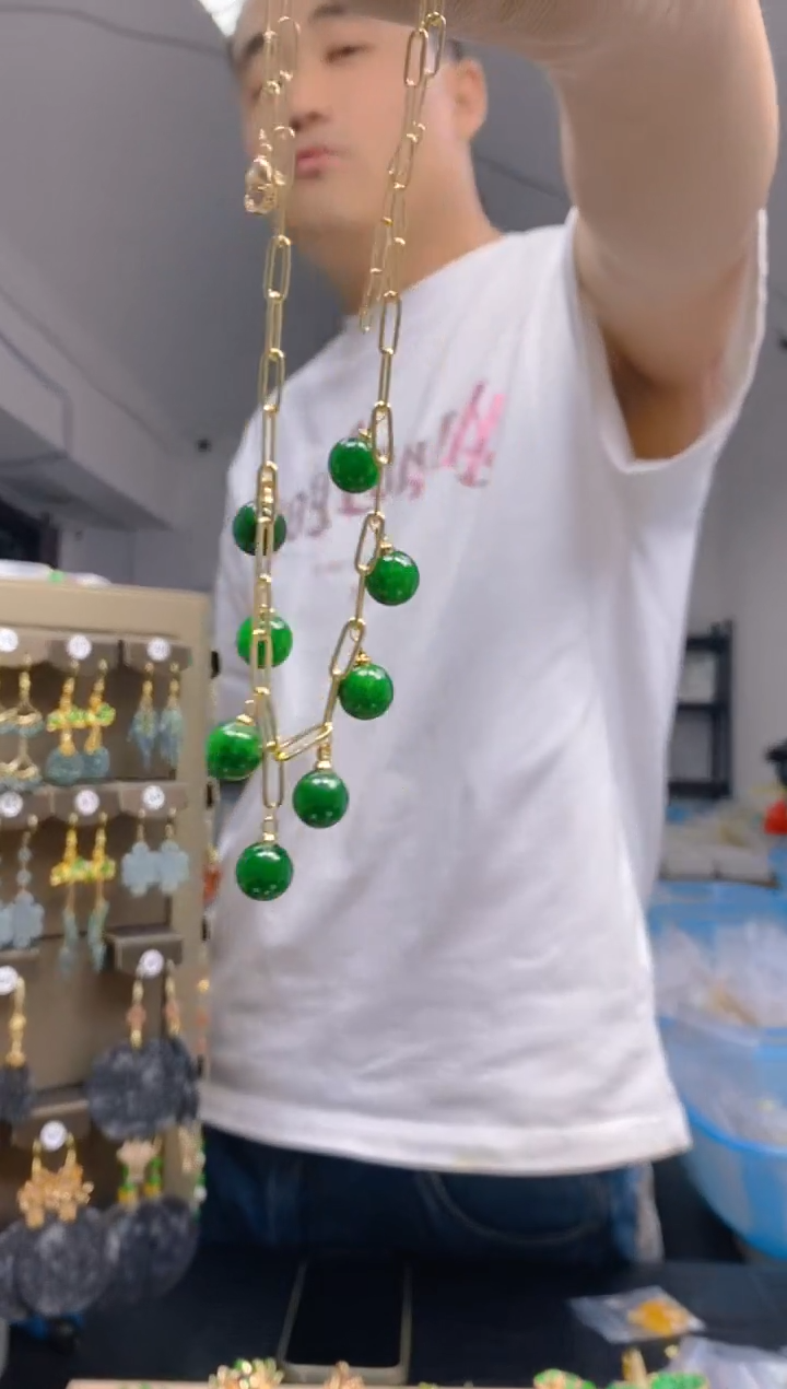 【闪购商品】翡翠耳饰合金0202翡翠锁骨链