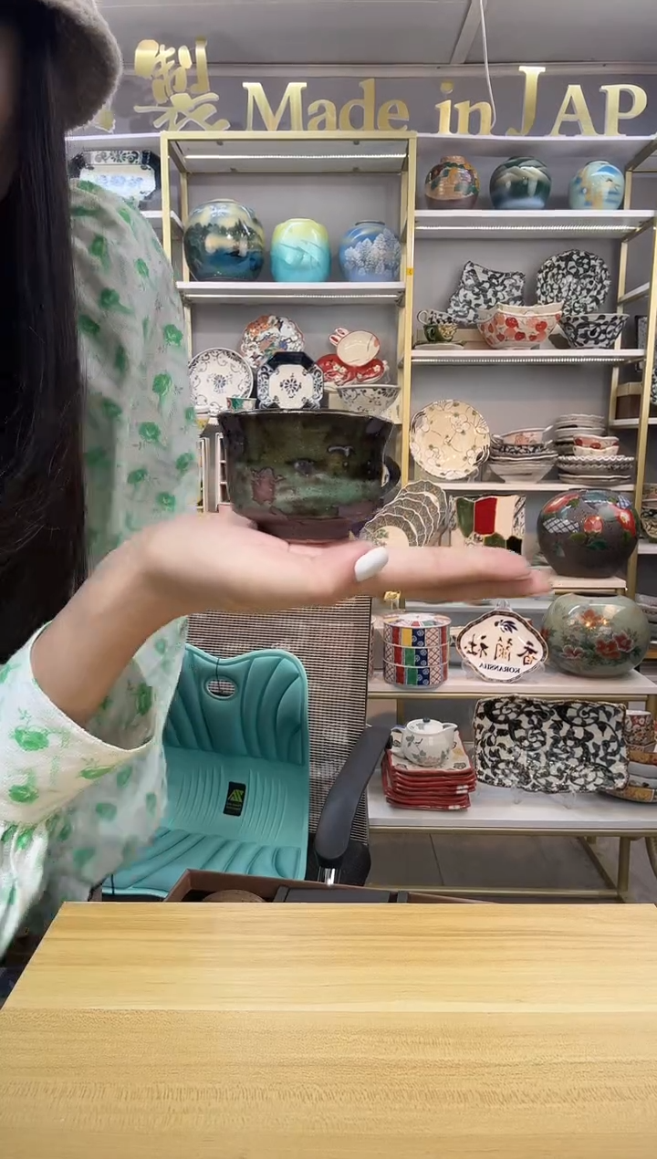 瓷灶师窑自然流茶杯80ml一只装