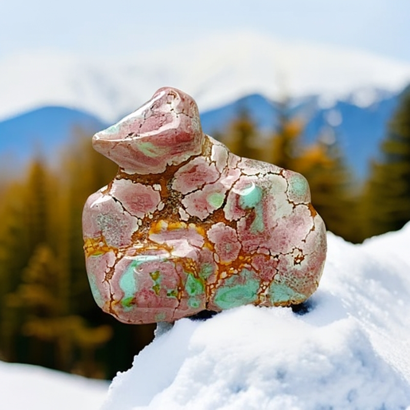 原矿高瓷绿松石炫彩随形