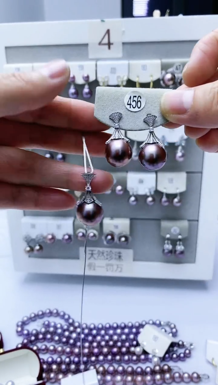 【闪购商品】淡水珍珠耳饰银S925镶嵌456套