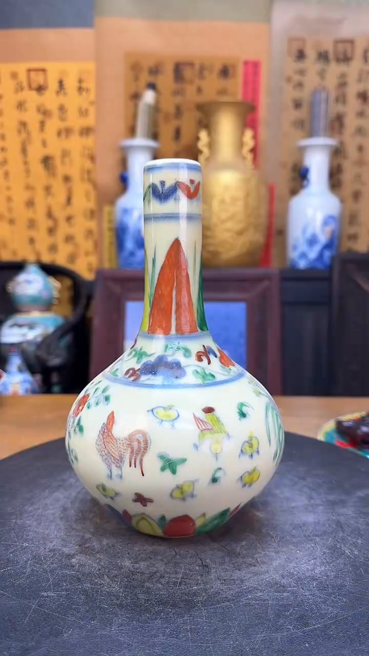 【闪购商品】瓶景德镇陶瓷客厅摆件鸡瓶