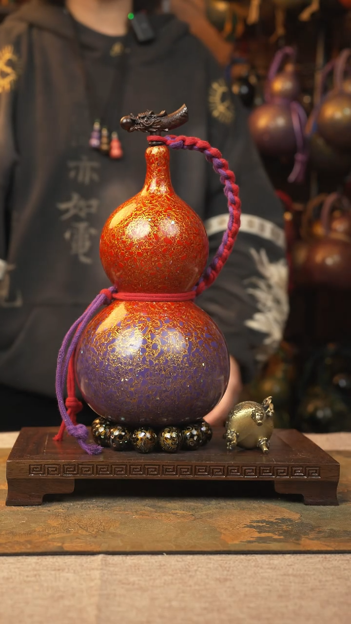 【闪购商品】37大漆葫芦红紫渐变记葫堂1200ml