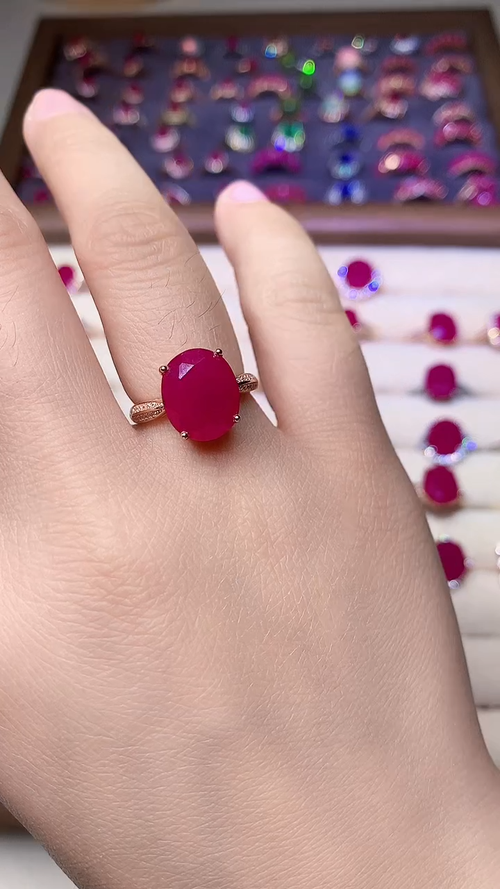 【闪购商品】红宝石戒指银S925镶嵌000